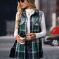 Plaid Button Up Vest Coat