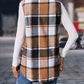 Plaid Button Up Vest Coat