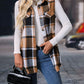 Plaid Button Up Vest Coat