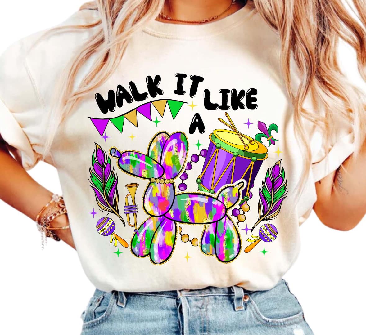 Walk it like a Mardi Gras tee & sweatshirt