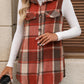 Plaid Button Up Vest Coat