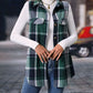 Plaid Button Up Vest Coat