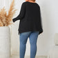 Honey Plus Size Contrast Notched Neck T-Shirt