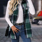 Plaid Button Up Vest Coat