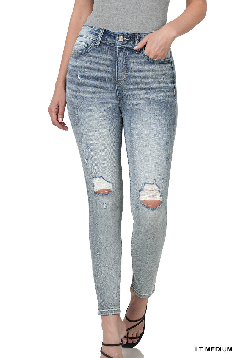 Zenana high rise light wash skinny jeans