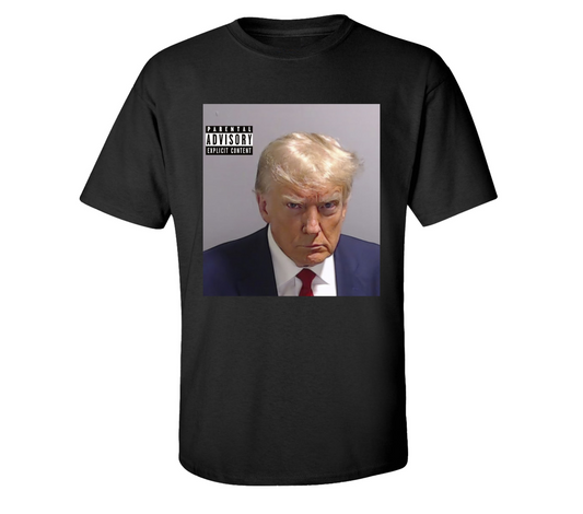 Parental advisory indictment mugshot tee