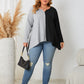 Honey Plus Size Contrast Notched Neck T-Shirt