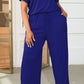 Plus Size Drawstring Waist Short Sleeve Jumpsuit