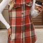 Plaid Button Up Vest Coat