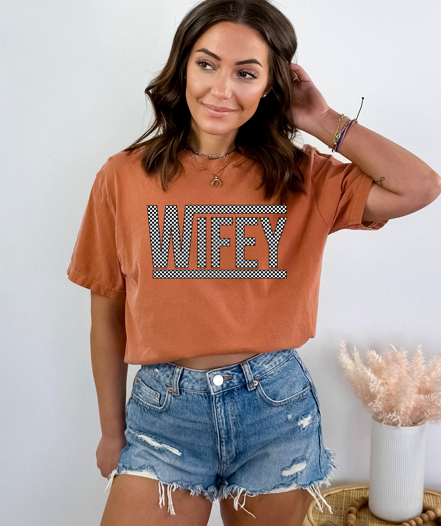 Wifey Checkered - Comfort Colors