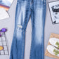 Distressed Flared Jeans with Pockets