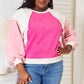 Double Take Color Block Dropped Shoulder Sweatshirt