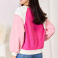 Double Take Color Block Dropped Shoulder Sweatshirt