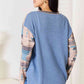 Sew In Love Full Size Waffle Knit Tribal Print Top