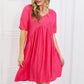 BOMBOM Another Day Swiss Dot Casual Dress in Fuchsia