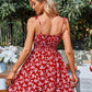 Floral Smocked Waist Tie Shoulder Dress