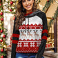 Double Take Full Size Christmas Drawstring Long Sleeve Hoodie