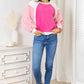 Double Take Color Block Dropped Shoulder Sweatshirt