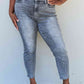 Judy Blue Racquel Full Size High Waisted Stone Wash Slim Fit Jeans