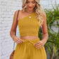 Smocked One-Shoulder Sleeveless Top and Shorts Set