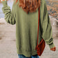Dropped Shoulder Round Neck Long Sleeve Blouse