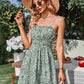 Floral Smocked Waist Tie Shoulder Dress