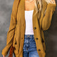 Drop Shoulder Button Down Pocketed Cardigan