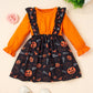 Printed Round Neck Flounce Sleeve Dress