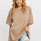 DOUBLE ZERO Laid Back Oversized Vintage Wash T-Shirt in Camel