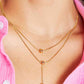 Adored Drop Ball Double-Layered Necklace