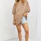 DOUBLE ZERO Laid Back Oversized Vintage Wash T-Shirt in Camel