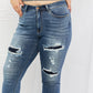 Judy Blue Dahlia Full Size Distressed Patch Jeans