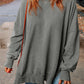 Dropped Shoulder Round Neck Long Sleeve Blouse