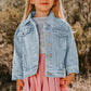 ODDI Girls Contrast Heart Denim Jacket