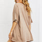 DOUBLE ZERO Laid Back Oversized Vintage Wash T-Shirt in Camel