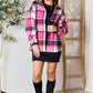 Double Take Plaid Button Up Collared Neck Jacket