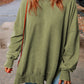 Dropped Shoulder Round Neck Long Sleeve Blouse