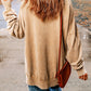 Dropped Shoulder Round Neck Long Sleeve Blouse