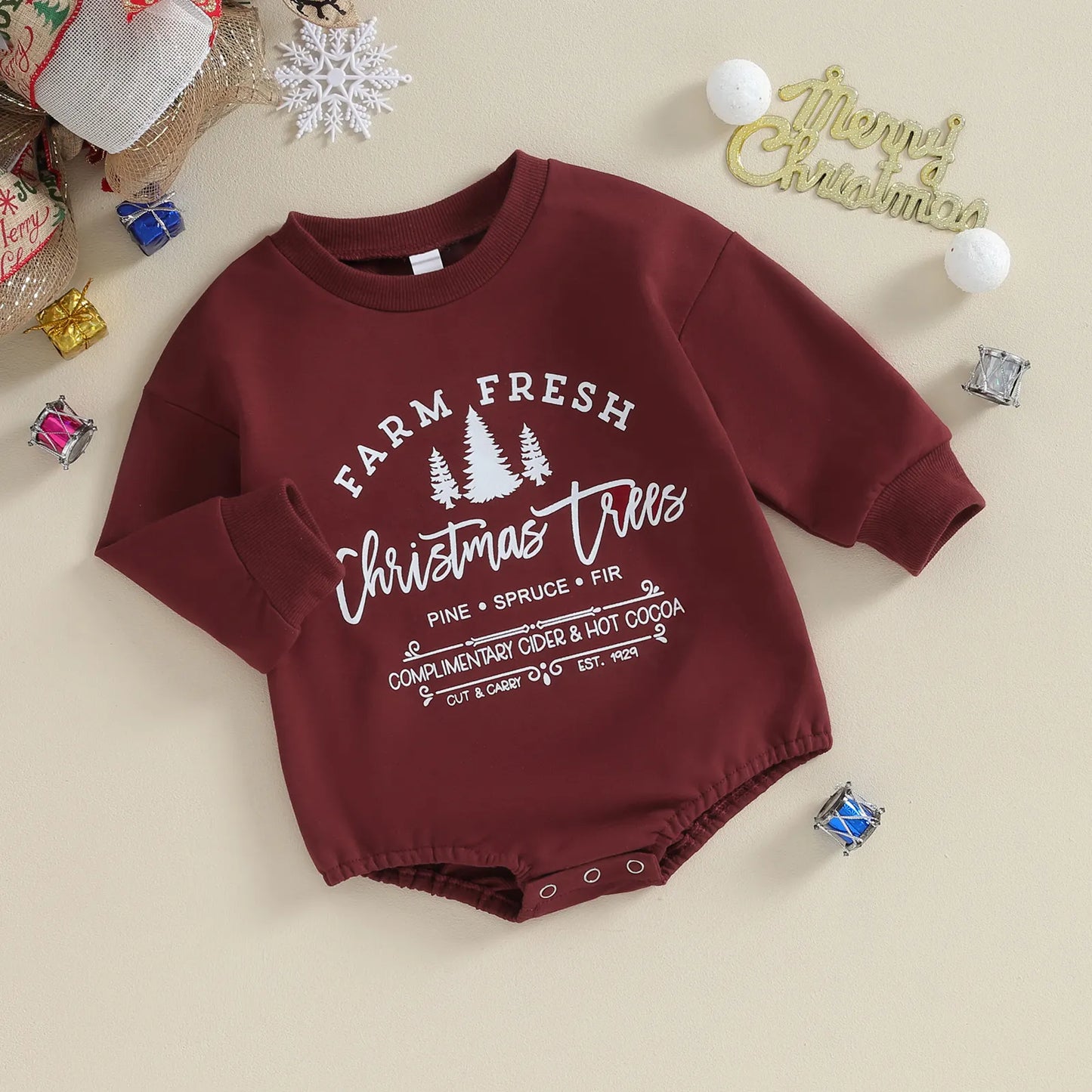 Farm Fresh Christmas Trees romper (TAT: 10-20 days)