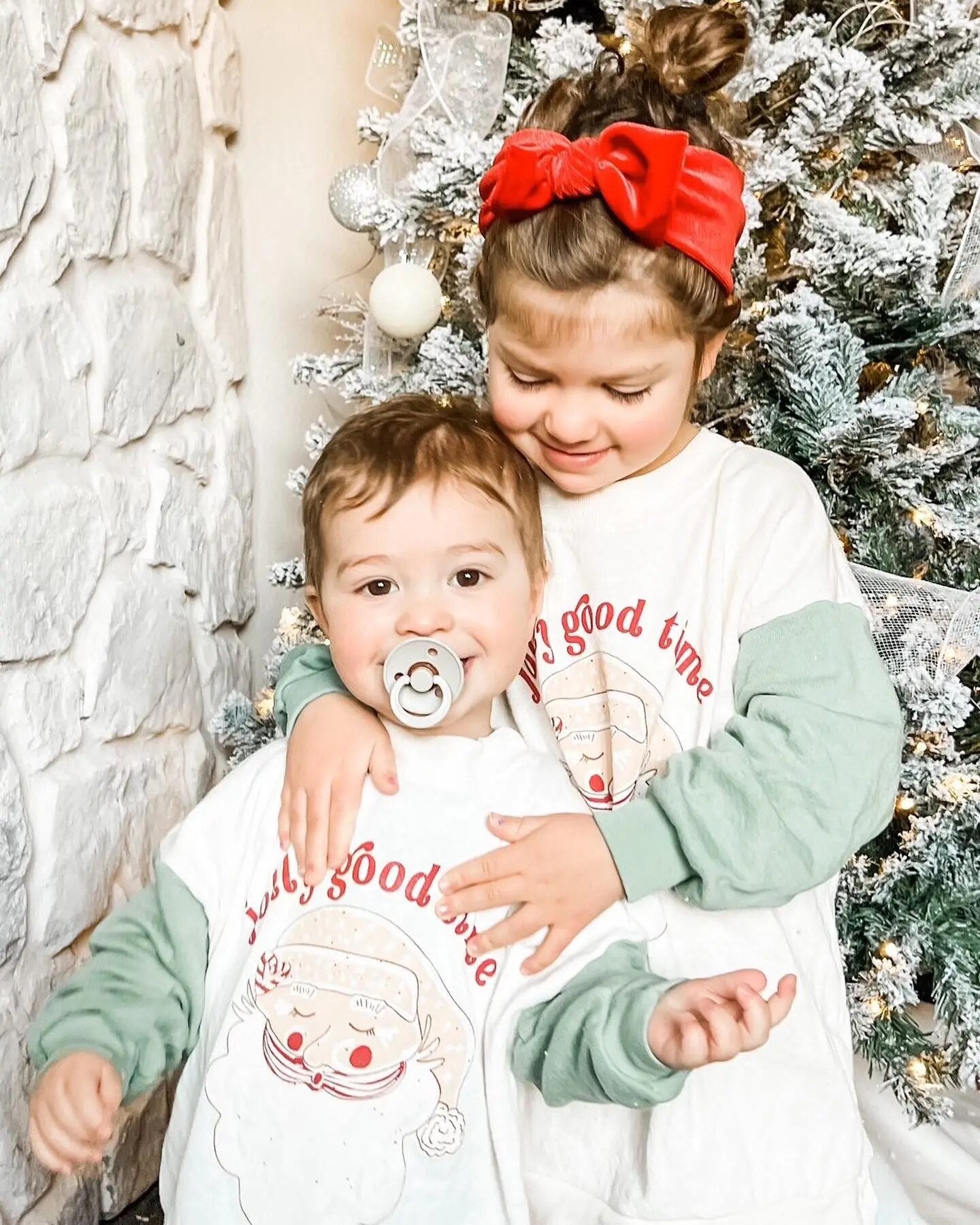 Kids Christmas Santa crewneck and bubble rompers (TAT: 10-20 days)