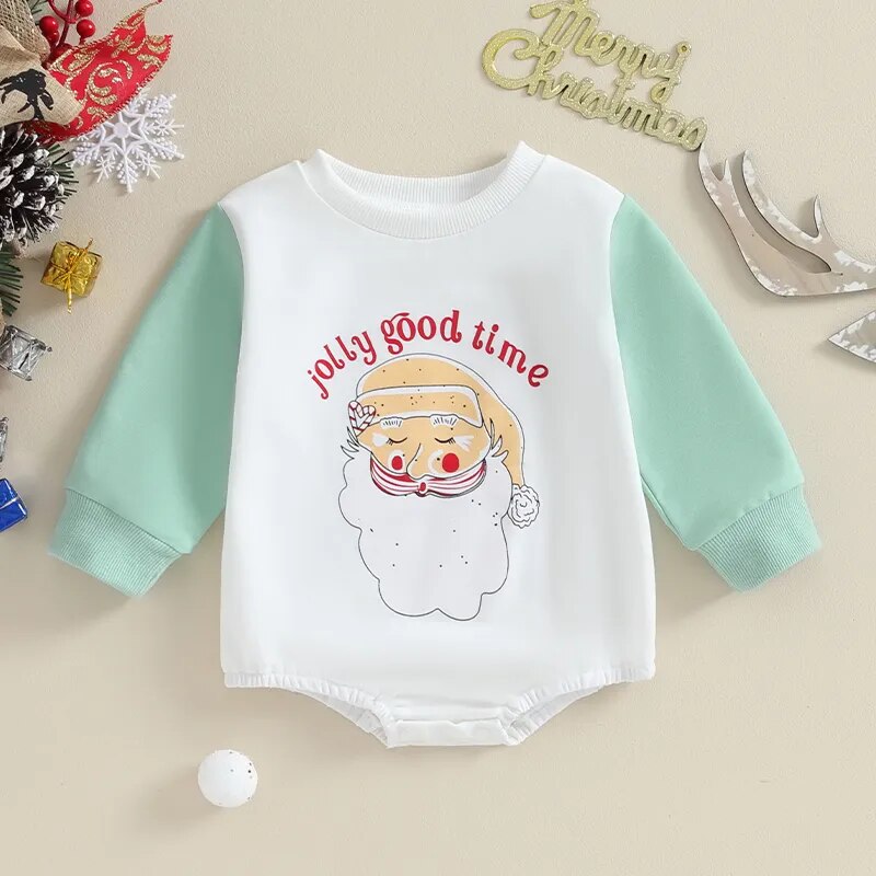 Kids Christmas Santa crewneck and bubble rompers (TAT: 10-20 days)