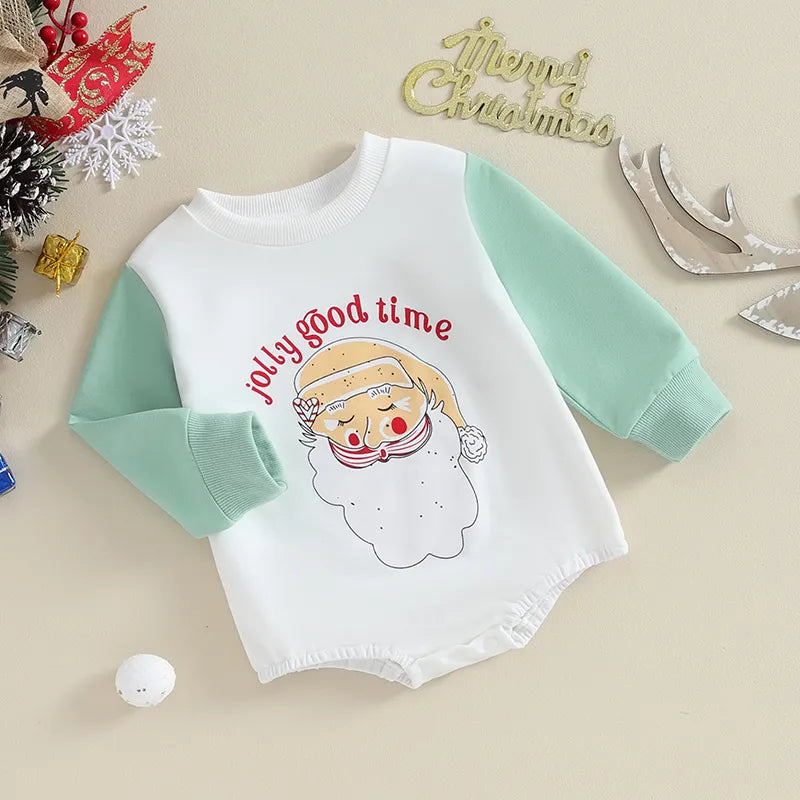 Kids Christmas Santa crewneck and bubble rompers (TAT: 10-20 days)