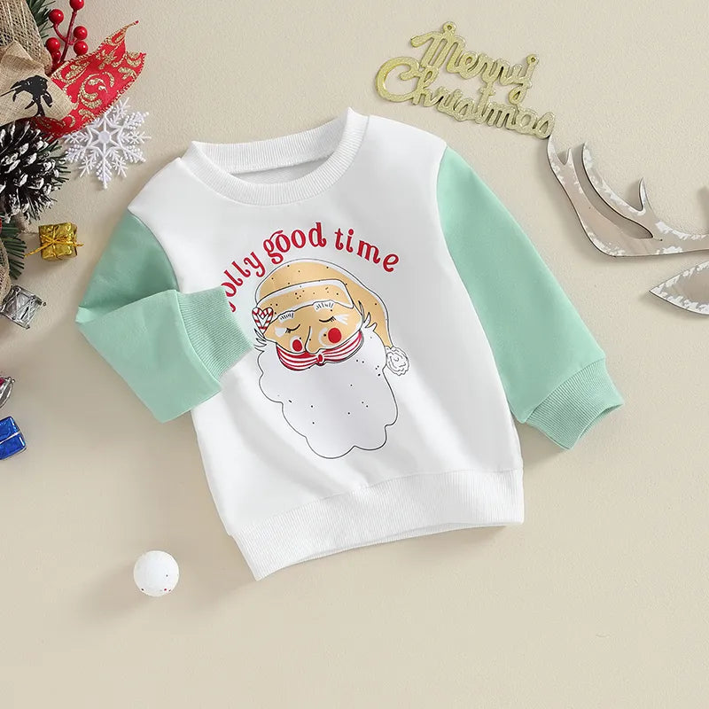 Kids Christmas Santa crewneck and bubble rompers (TAT: 10-20 days)