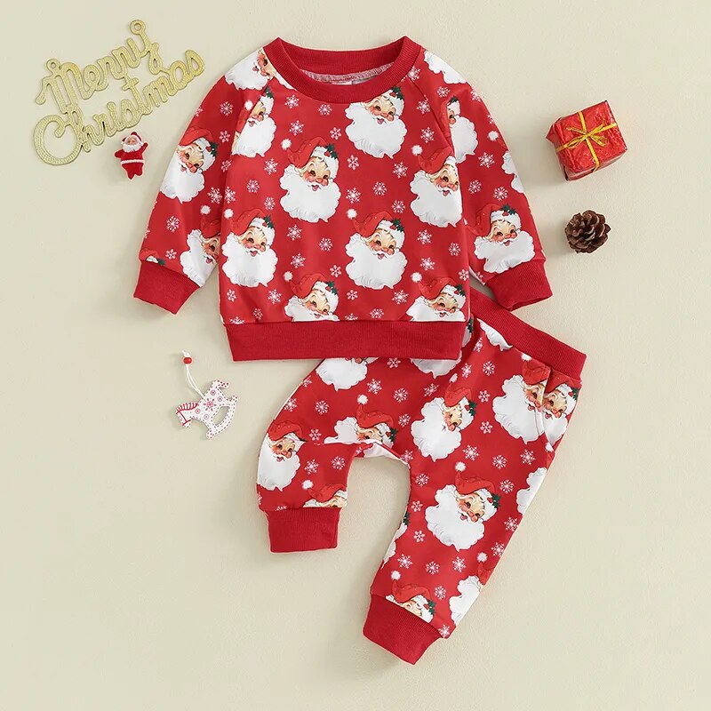 Red Santa sweatshirt set (TAT: 10-20 days)