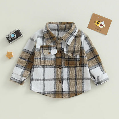 Kids plaid Shackets (TAT: 10-20 days)