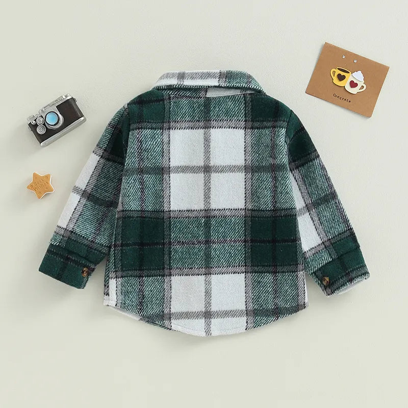 Kids plaid Shackets (TAT: 10-20 days)