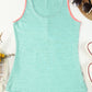 Leopard Color Block Decorative Button Tank