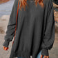 Dropped Shoulder Round Neck Long Sleeve Blouse