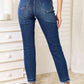 Judy Blue Full Size High Waist Released Hem Slit Jeans