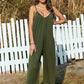 Full Size Spaghetti Strap Wide Leg Jumpsuit